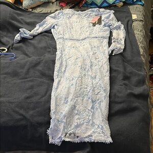 Elegant Lace Dress in Light Blue